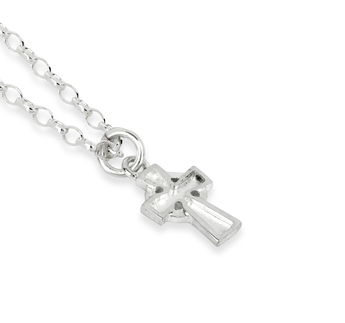 Sterling Silver Celtic Cross Charm by Aurora Jewellery Orkney on a a white background