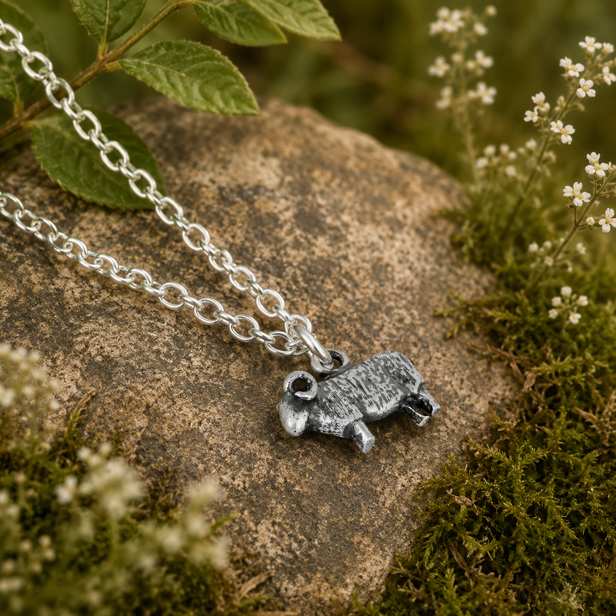 Sheep Pendant Necklace – Sterling Silver