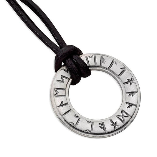 Runic Leather Pendant 12032-2 - Aurora Orkney Jewellery