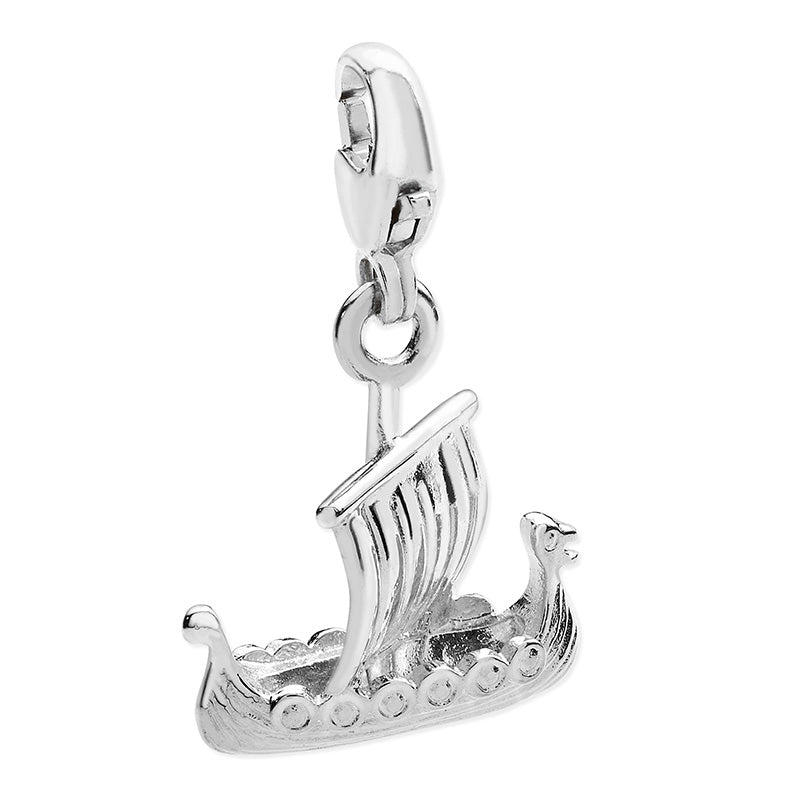 Rembrandt Charms Sterling Silver Viking Ship Charm | 13.5 X 11.5 Mm Collectible Charm For Bracelets & Necklaces