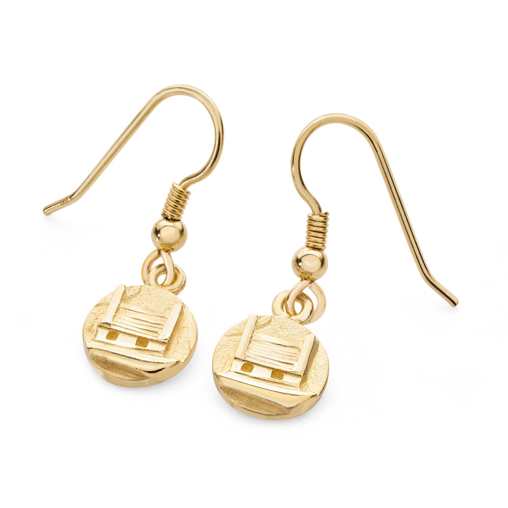 Gold Croft Drop Earrings  by Aurora Orkney Jewellery, Orkney, Scotland