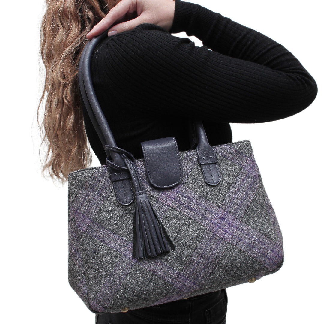 Bea Handbag in Orkney Heather Tartan