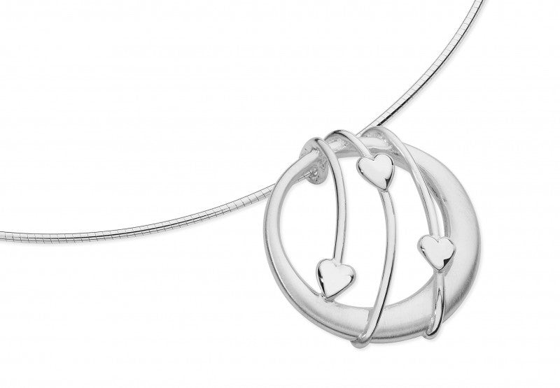 Sterling Silver, Cherish Neckwire with heart design - Aurora Orkney Jewellery, Scotland
