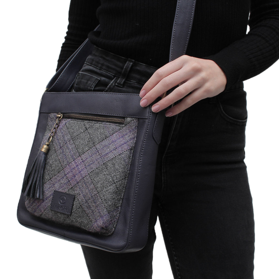 Iona bag with Orkney Heather Tweed
