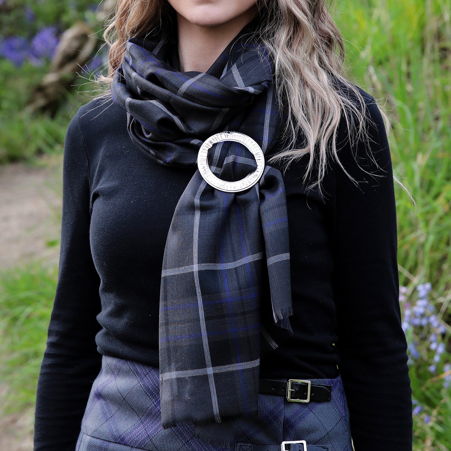 Slate Merino Wool Stole - Aurora Orkney Jewellery