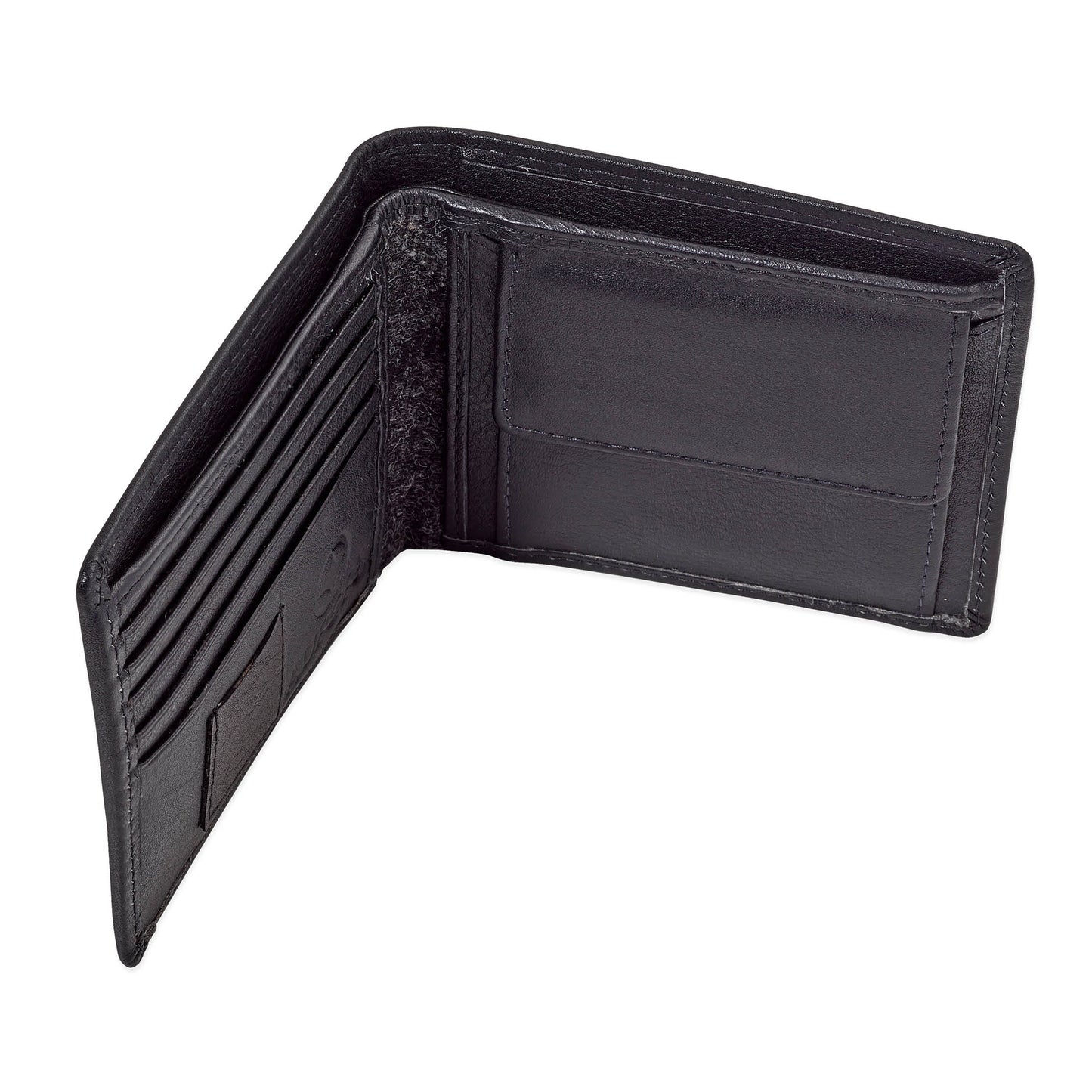 Slate Tweed and Black Leather Wallet