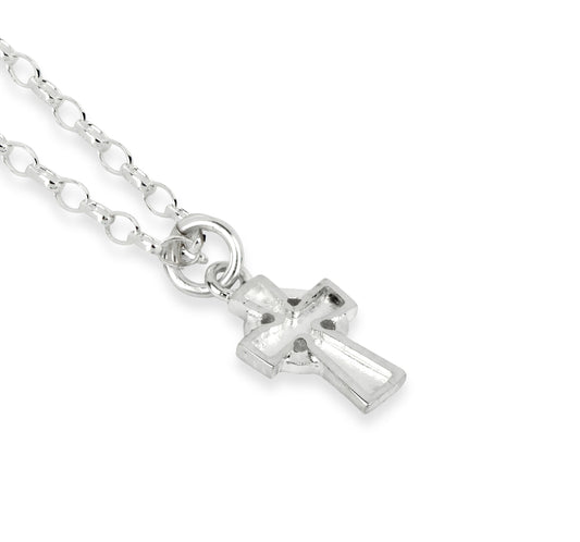 Sterling Silver Celtic Cross Charm by Aurora Jewellery Orkney on a a white background