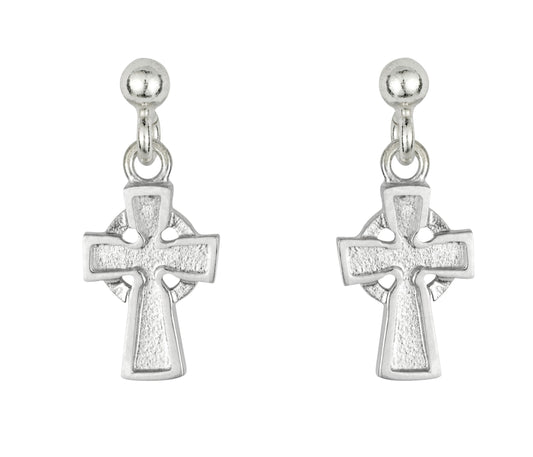 Celtic Cross drop earrings