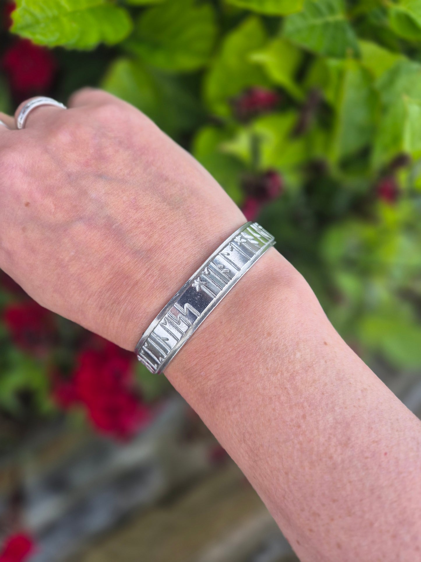 Runic Pewter Bangle Narrow