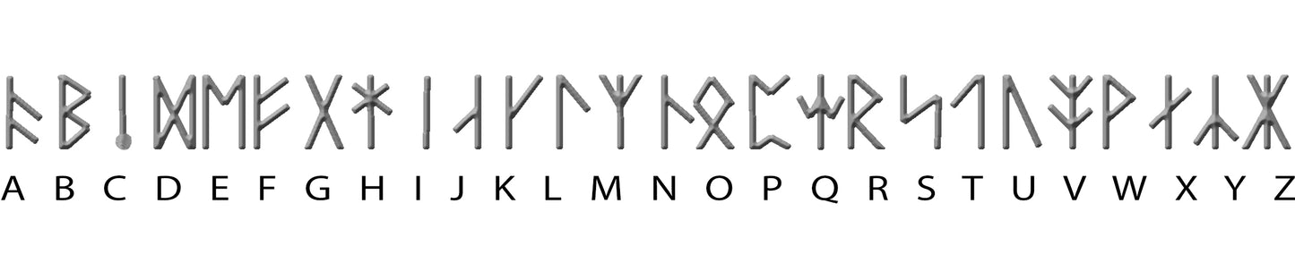 Runic Initial with adjustable Leather cord