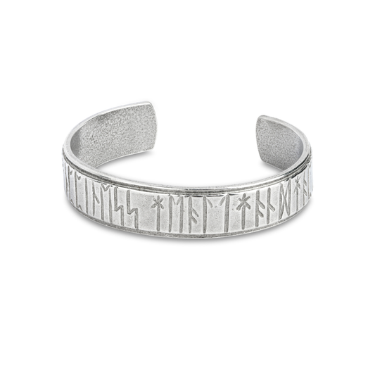 Runic Pewter Bangle Wide