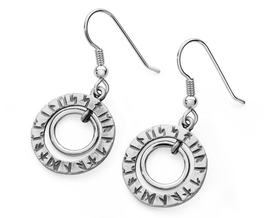 Runic Circle Drop Earrings