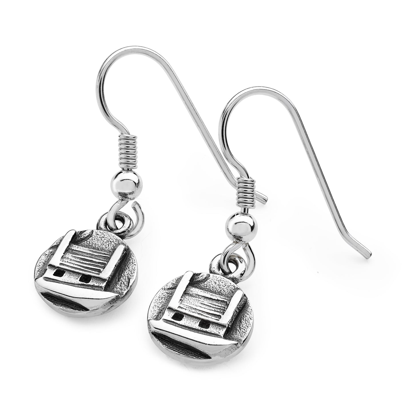 Sterling silver Croft Drop Earrings  by Aurora Orkney Jewellery, Orkney, Scotland