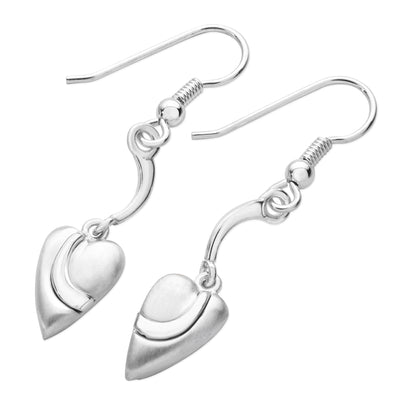 Pebble Heart drop earrings