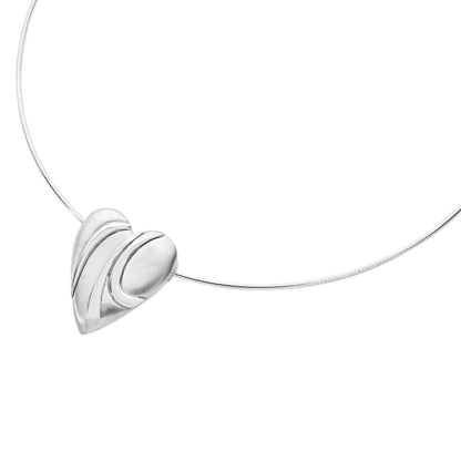 Pebble Heart Neckwire, in Sterling Silver by Aurora Orkney Jewellery, Orkney, Scotland