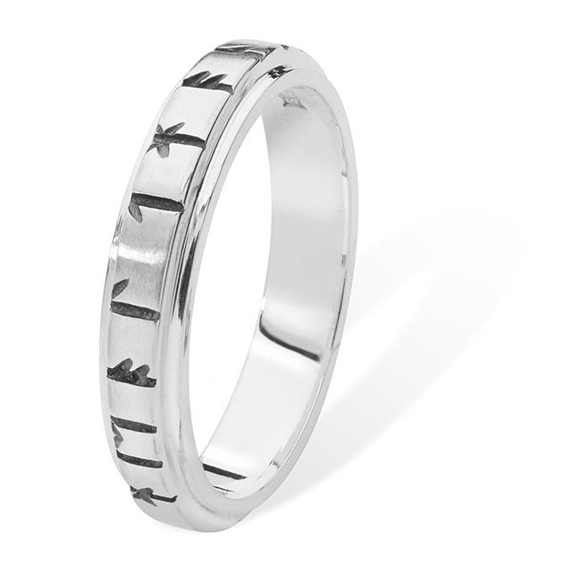 Celtic wedding ring - Runic Ring 4mm Silver 16032-1 - Aurora Orkney Jewellery, Orkney, Scotland