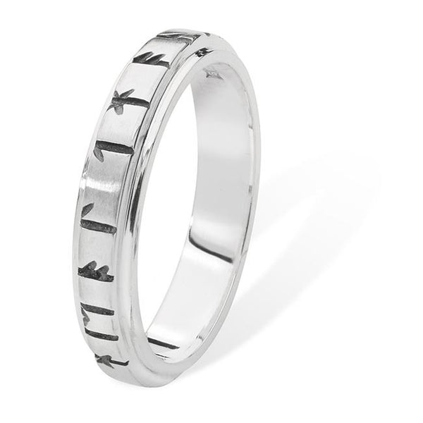 Runic Ring 4mm Silver – Aurora Orkney Jewellery