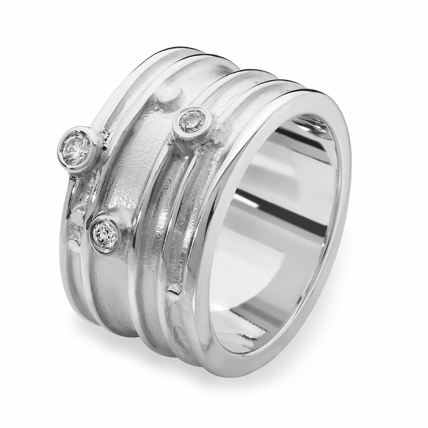 Mae Ring with Diamonds 16058_1 - Aurora Orkney Jewellery, Orkney, Scotland