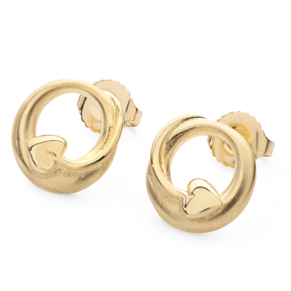 9ct gold, Cherish Stud Earrings- Aurora Orkney Jewellery, Scotland