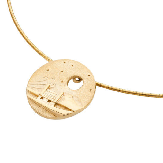 Croft Necklace in gold by Aurora Orkney Jewellery, Orkney, Scotland