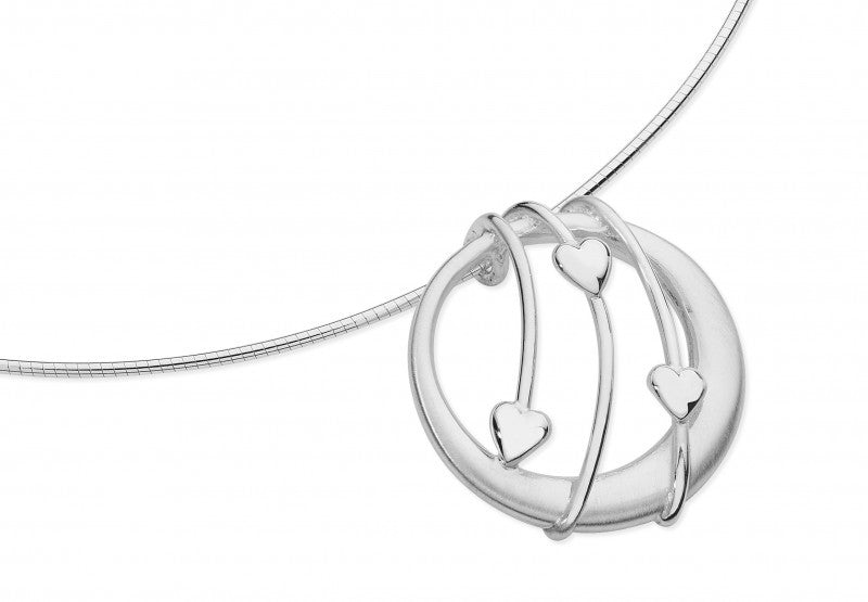 Sterling Silver, Cherish Neckwire with heart design  - Aurora Orkney Jewellery, Scotland