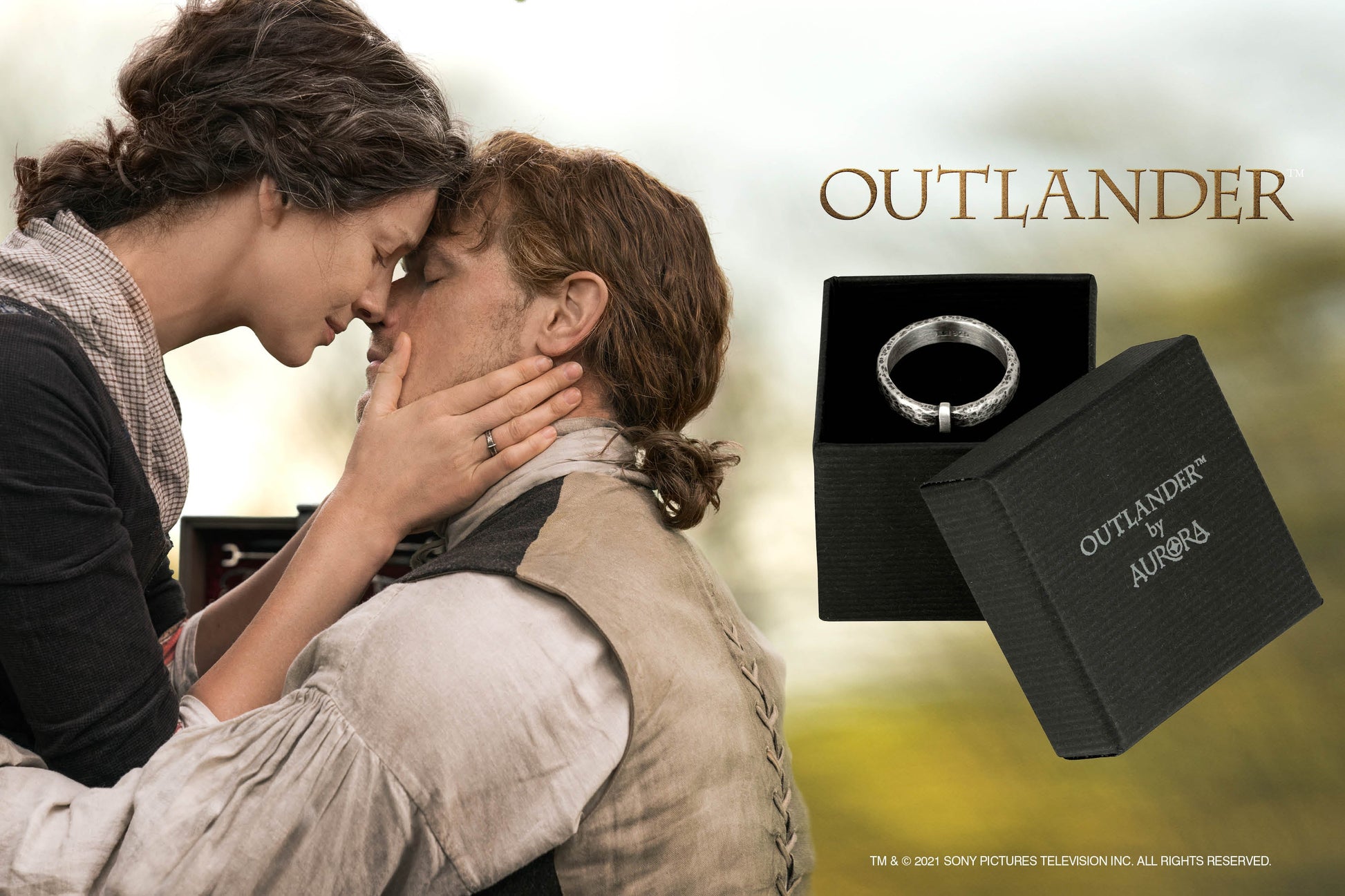 Outlander Wedding Ring - silver wedding ring - Claire's Ring in a box  with Jamie and Claire Fraser by Aurora Jewellery, Orkney Scotland