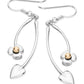 Elska drop earrings in Sterling Silver with gold detail, - Aurora Orkney Jewellery, Scotland