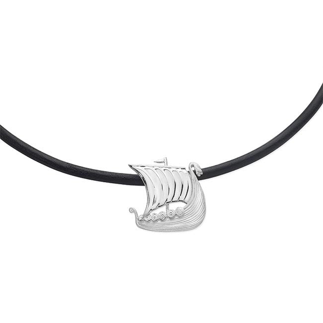 Galley Leather Neckpiece 12131-1 - Aurora Orkney Jewellery