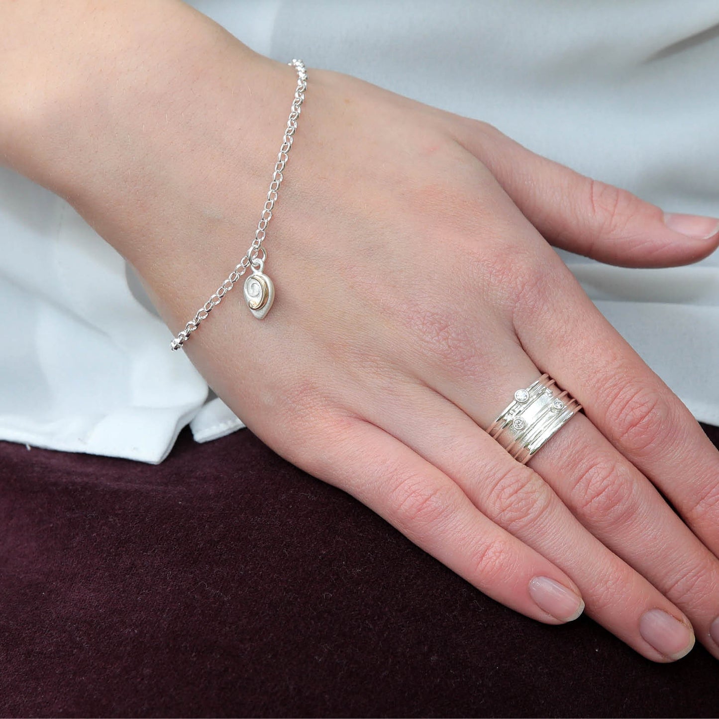 Hand modelling Mae ring with Diamonds 16058_1 - Aurora Orkney Jewellery, Orkney, Scotland