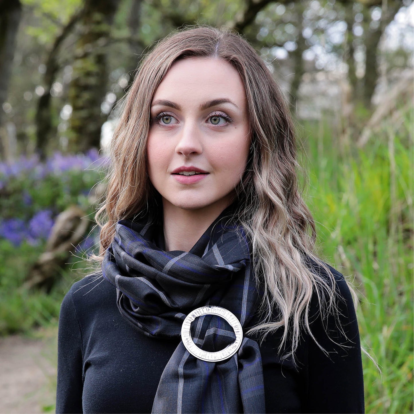 Runic Pewter Scarf Ring – Aurora Orkney Jewellery