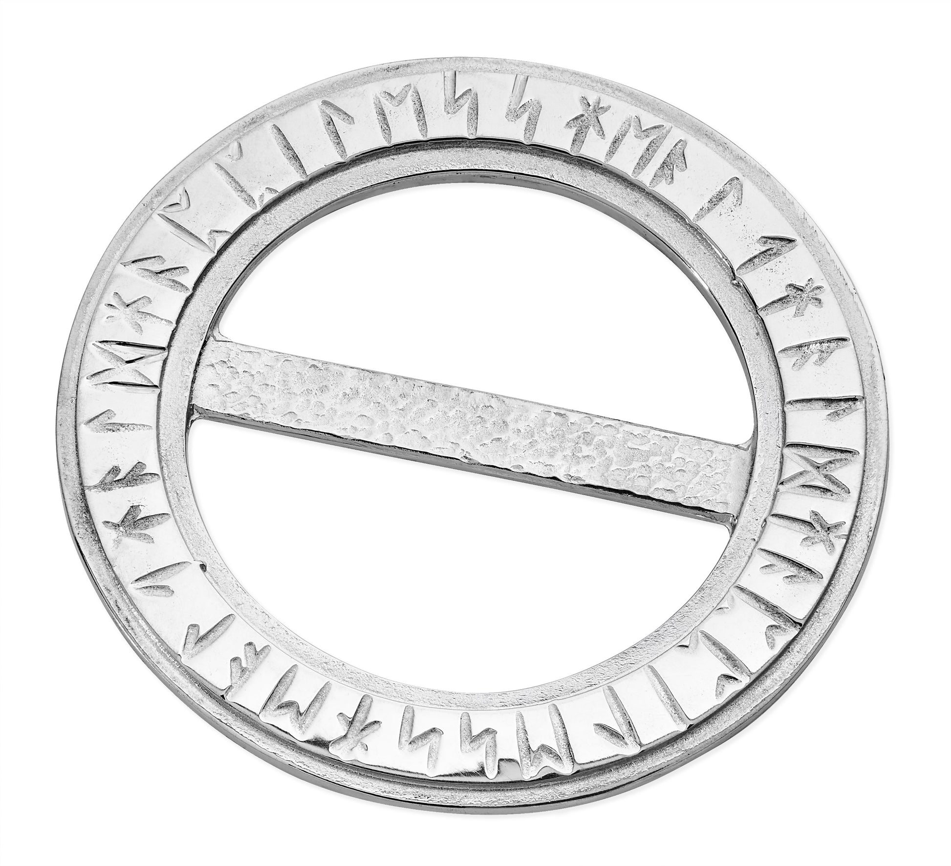 Runic Pewter Scarf Ring - Aurora Orkney Jewellery