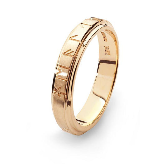 Celtic wedding ring - Runic Ring 4mm Gold 26032-1 - Aurora Orkney Jewellery, Orkney, Scotland