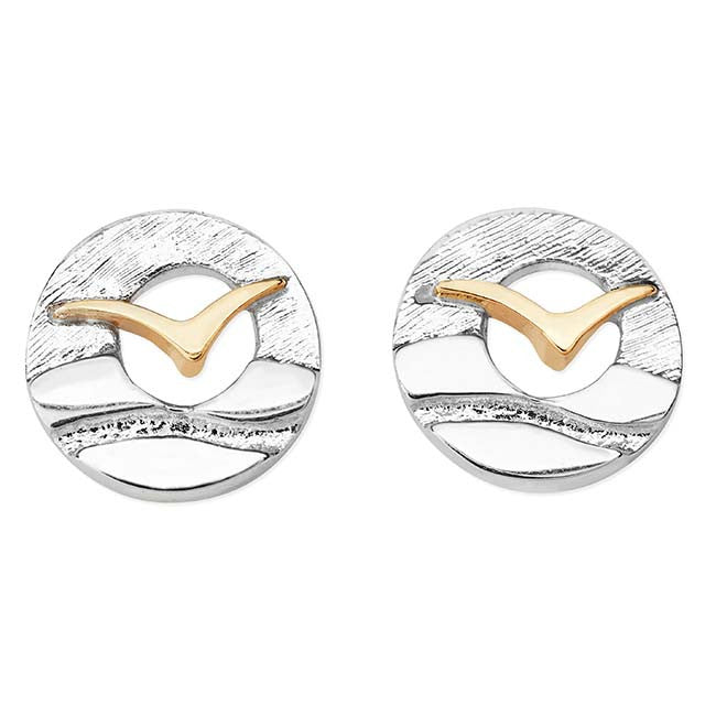 Glide Stud Earrings with Gold 14119-G - Aurora Orkney Jewellery